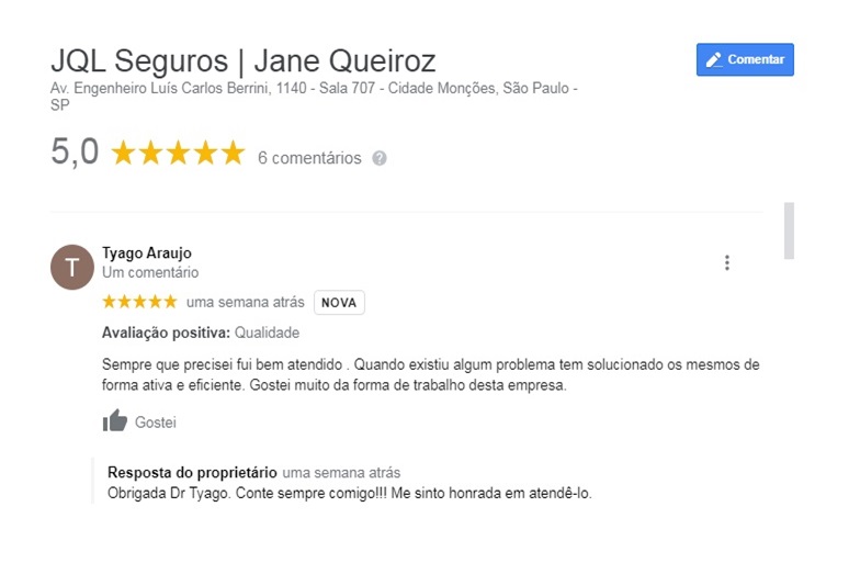 Depoimentos Clientes - Planos de Saúde Empresariais - JQL Seguros